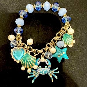Betsey Johnson Crab and shell bracelet